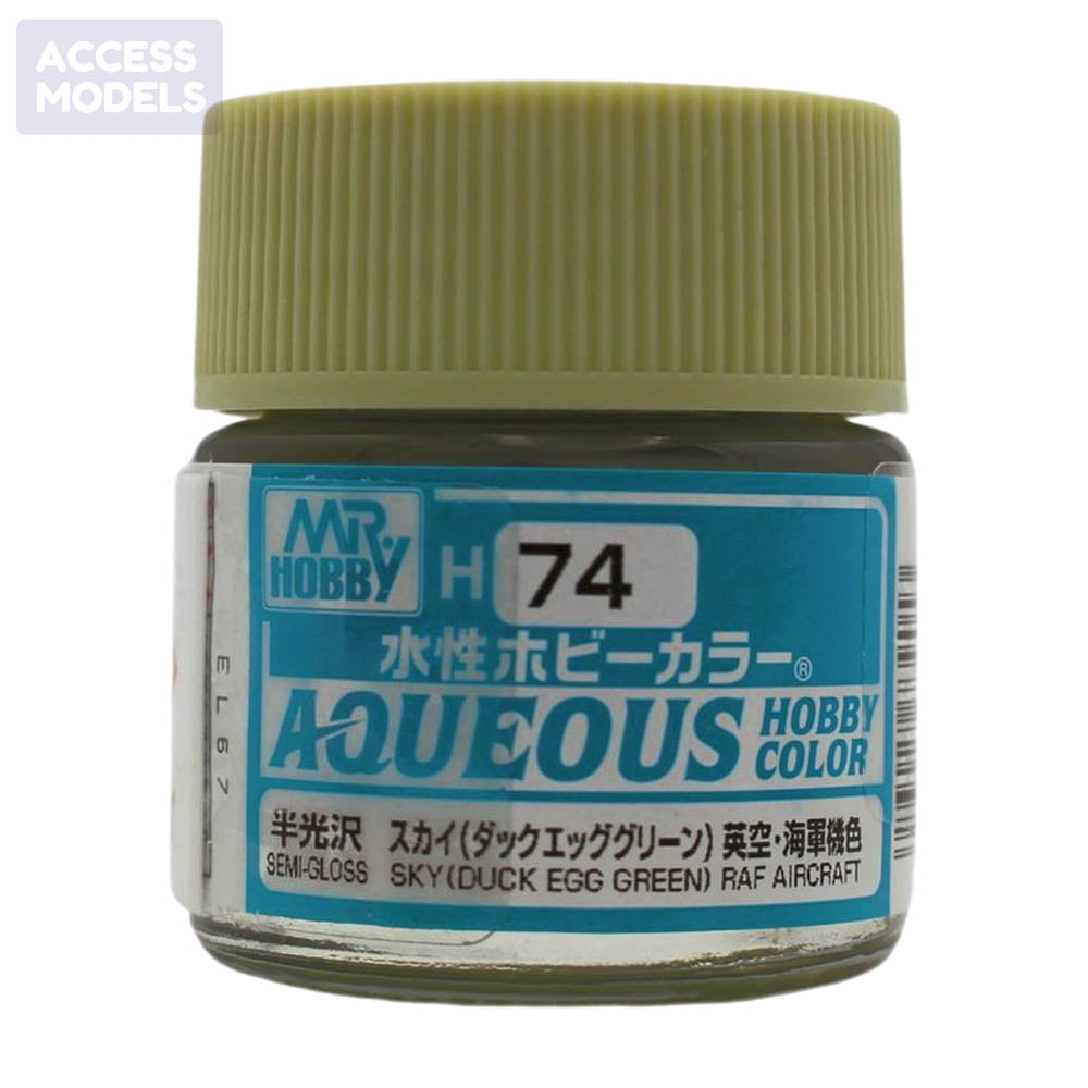 Mr Hobby Aqueous Hobby Color 10Ml H-074 Sky (Duck Egg Green) (Uk)