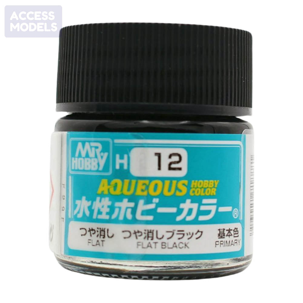 Mr Hobby Aqueous Hobby Color 10Ml H-012 Flat Black