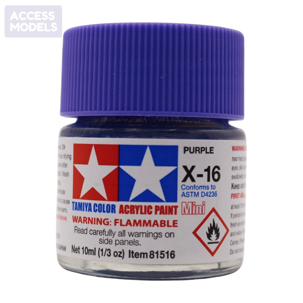 Tamiya Acrylic Paints 10Ml X16 Purple