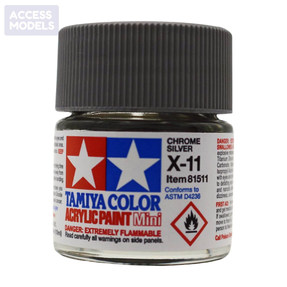 Tamiya Acrylic Paints 10Ml X11 Chrome Silver