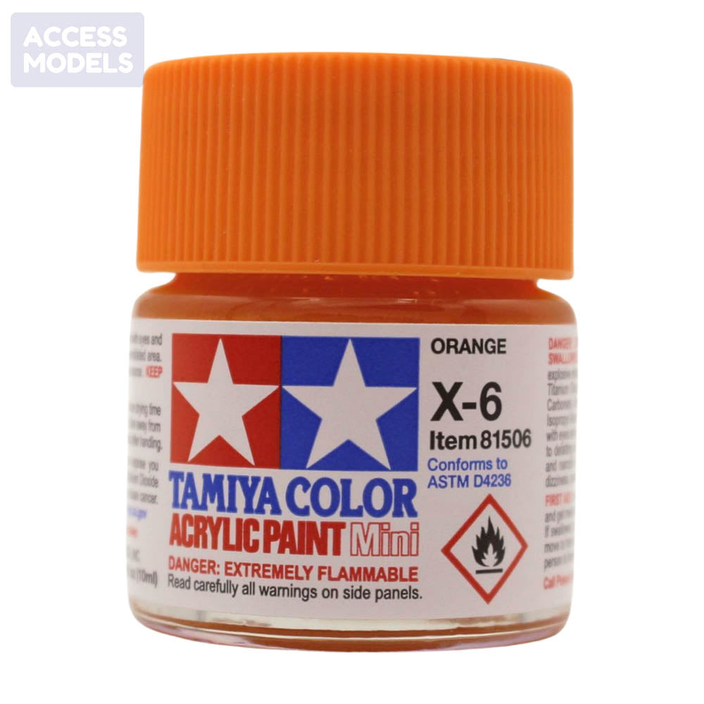 Tamiya Acrylic Paints 10Ml X6 Orange