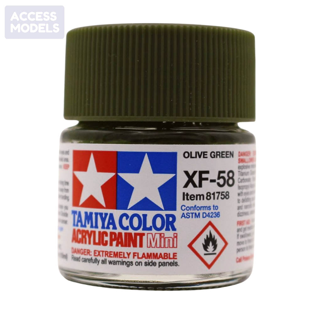 Tamiya Acrylic Paints 10Ml Xf58 Olive Green