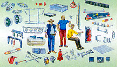 Truck Accessories for European and American trucks including 3 driver figures