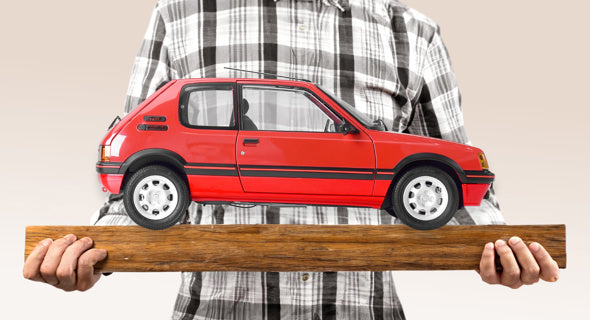 Red Peugeot 205 1.9 GTI 1/8 Scale Full Metal Kit