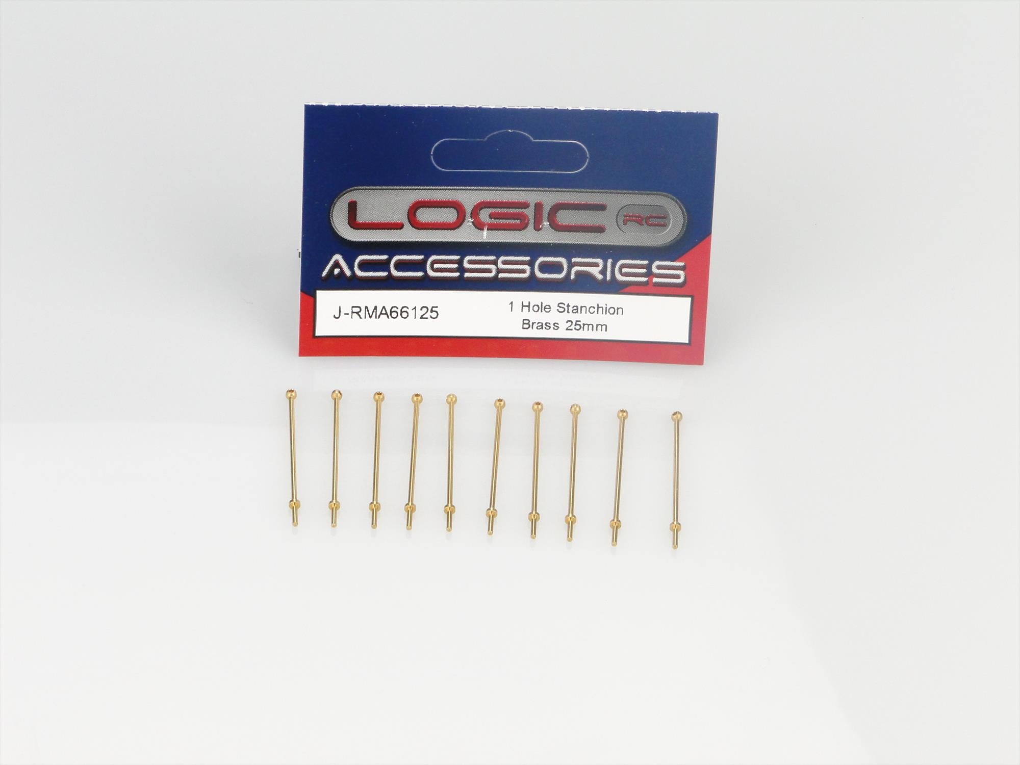 1 Hole Stanchion, Brass 25mm (Pk10)