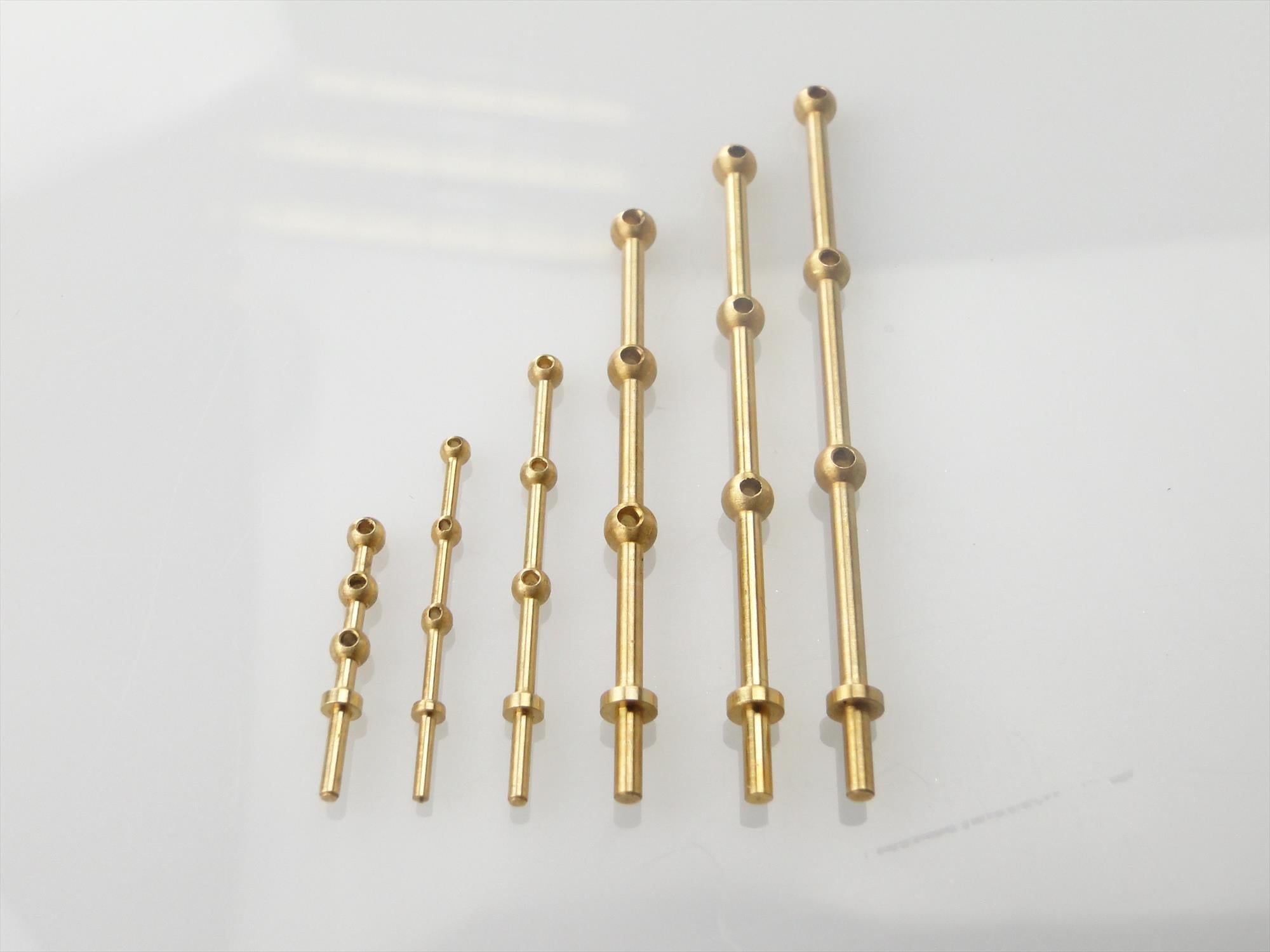 3 Hole Stanchion, Brass 10mm (Pk10)