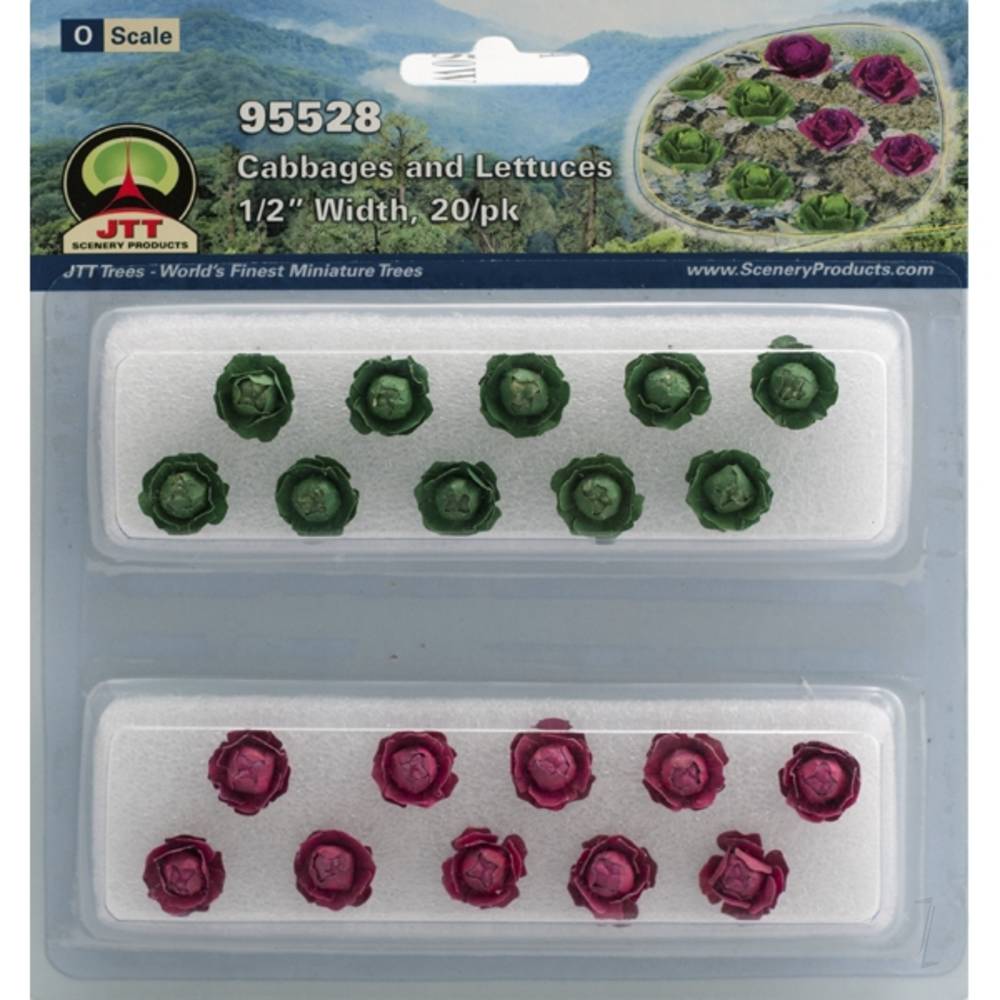 JTT Cabbage & Lettuce, 1/2in width, O-Scale, (20 per pack) JTT95528 1