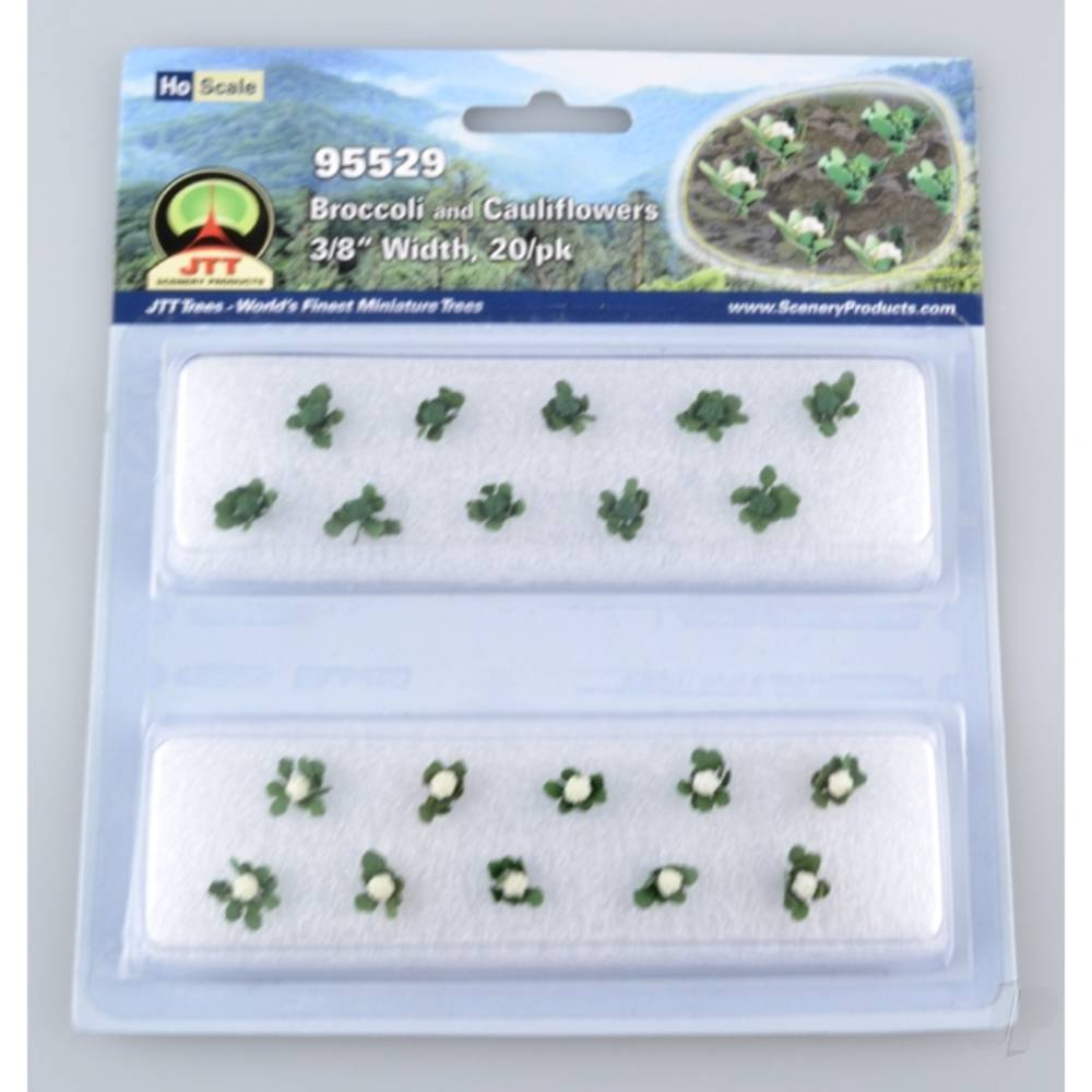 JTT Broccoli & Cauliflower, 3/8in width, HO-Scale, (20 per pack) JTT95529 1