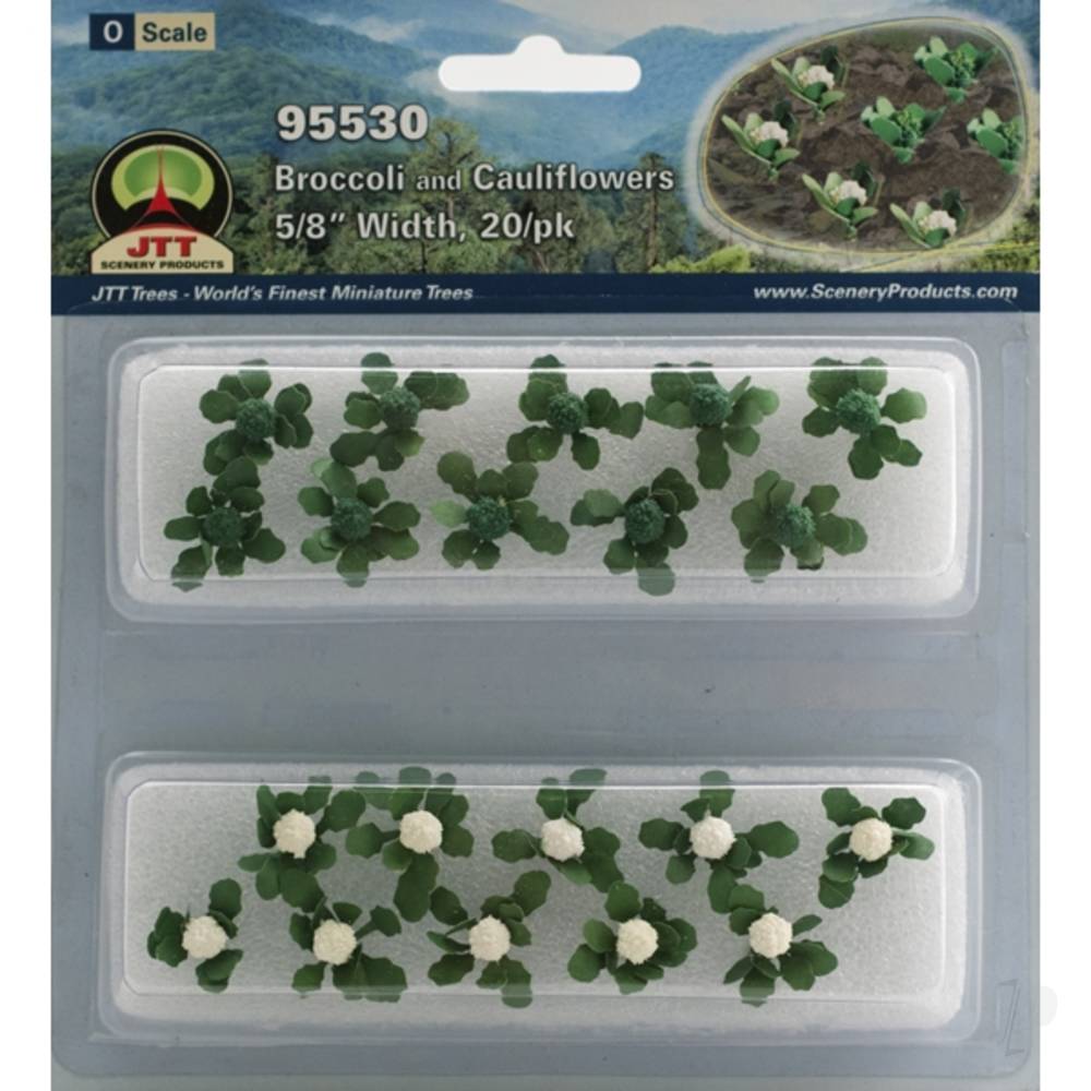 JTT Broccoli & Cauliflower, 5/8in width, O-Scale, (20 per pack) JTT95530 1