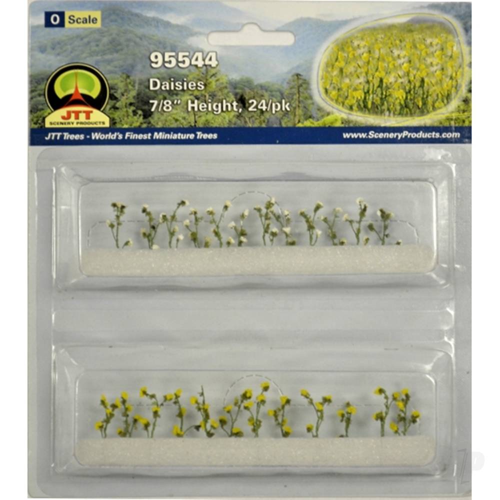 JTT Daisies, 7/8in Tall, O-Scale, (24 per pack) JTT95544 1