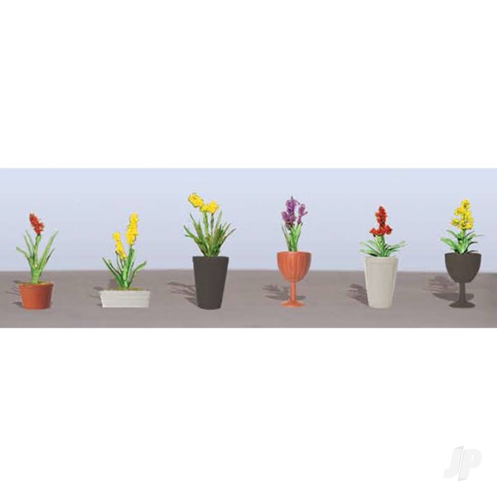 JTT Assorted Potted Flower Plants 2, O-Scale, (6 pack) JTT95568 1