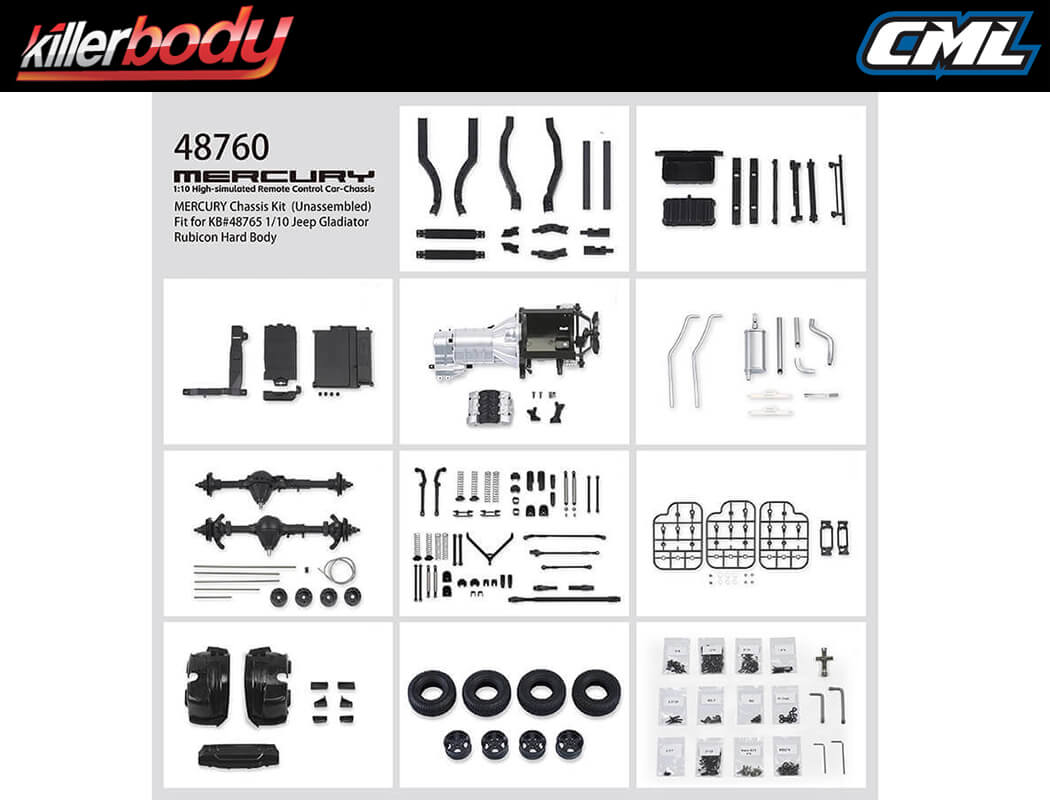 Killerbody Mercury Chassis Kit Fits Kb48765 Jeep Rubicon Body KB48760