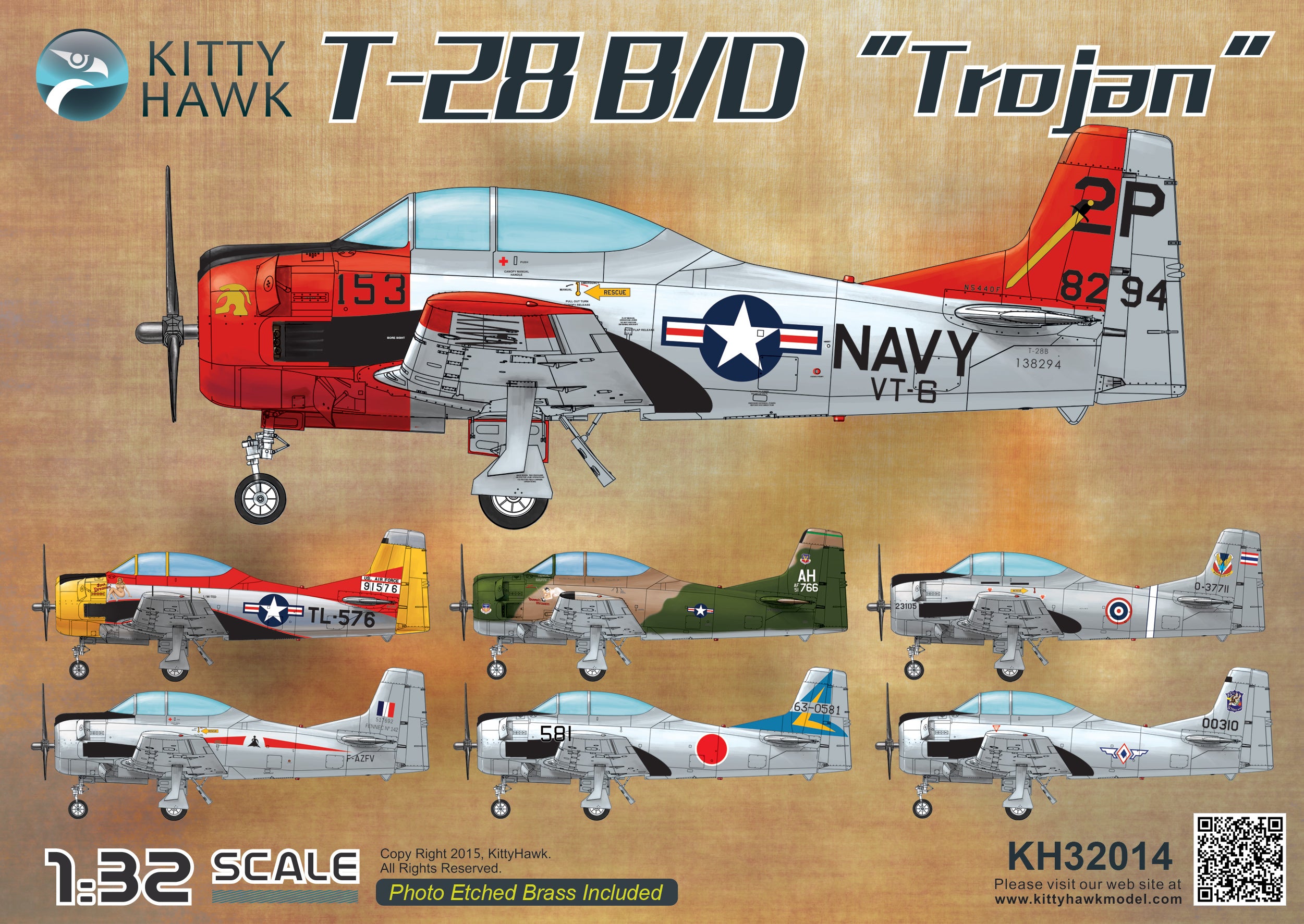 North-American T-28B Trojan KH32014 Kitty Hawk Models