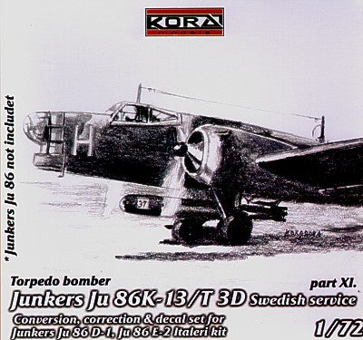 Junkers Ju-86K-13/T 3D Swedish Service Part XI (designed to be used with Italeri kits)