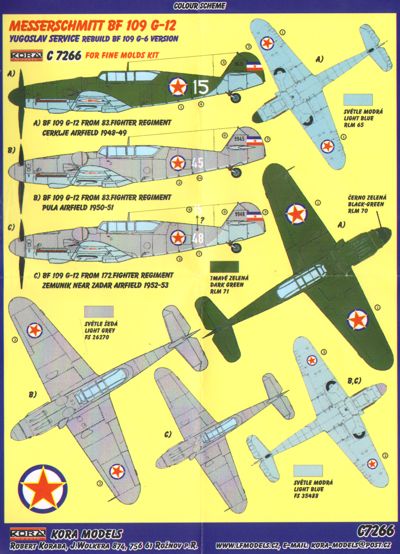 Messerschmitt Bf-109G-12 Conversion set for the Bf-109G-6 (Yugoslavian Service) (designed to be used with Italeri kits)