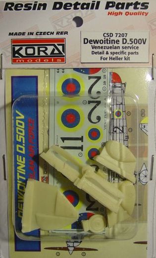 Dewoitine D.500V Venezuelan Service Detail set & decal (designed to be used with Heller kits)