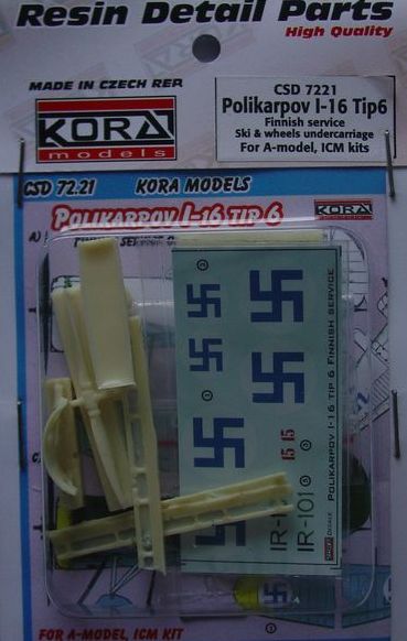 Polikarpov I-16 type 6 Ski & wheels undercarriage & decal (Finnish) (designed to be used with A-Model and ICM UA UK kits)