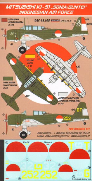 Mitsubishi Ki-51 'Sonia' (Indonesian AF) (designed to be used with Nichimo and Wingsy kits)