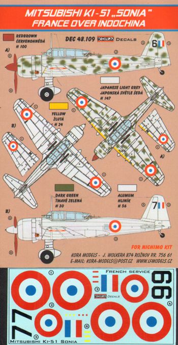 Mitsubishi Ki-51 'Sonia' France over Indochina (designed to be used with Nichimo and Wingsy kits)