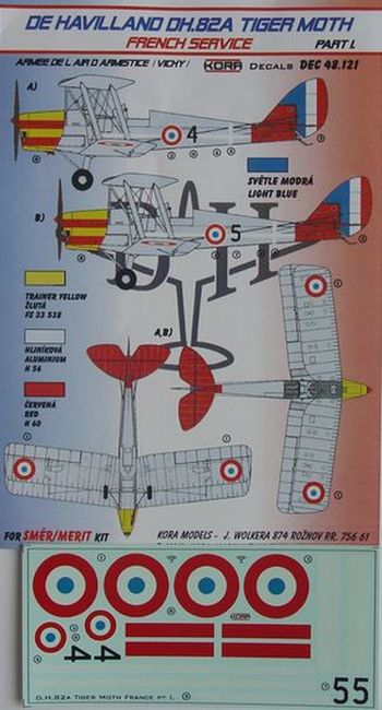 de Havilland DH.82A Tiger Moth (French Service) (designed to be used with SMER and now can be used with Airfix 2019 release kits) pt.I.