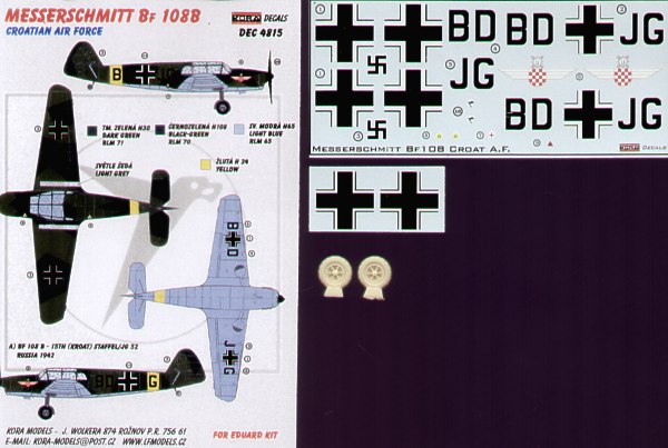 Messerschmitt Bf-108B (Croatian Air Force) with wheels (designed to be used with Eduard kits)