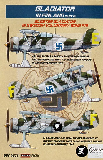 Gloster Gladiator Mk.II on skis Decals Finland. Swedish Voluntary Wing F19 part 4
