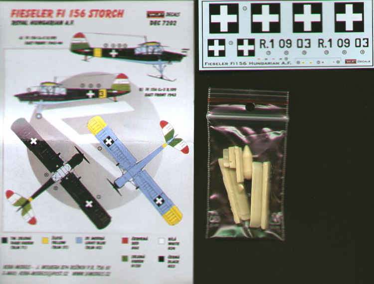 Fieseler Fi-156C-3 'Storch' in Royal Hungarian Air Force service. Includes resin parts (designed to be used with Academy, Heller and SMER kits)