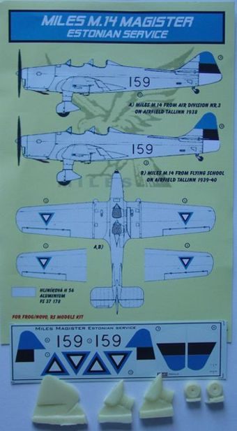 Miles M.14 Magister (Estonian Service) (designed to be used with Frog/Novo and RS Models kits)