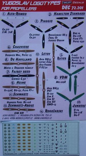 Yugoslavian logotypes for propeller