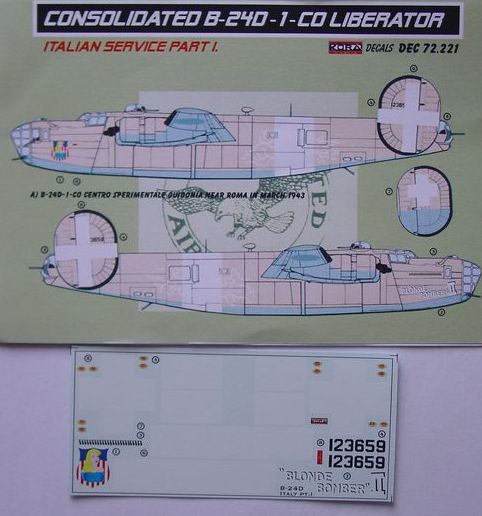 Consolidated B-24D-1-CO Italian Pt.I (designed to be used with Academy, Minicraft and Hasegawa kits)