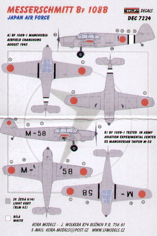 Messerschmitt Bf-108B Japanese Air Force (designed to be used with Heller kits)