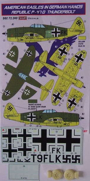 American Eagles in German Hands Republic P-47D Thunderbolt (designed to be used with Airfix, Hasegawa and Novo kits)