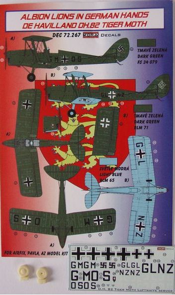 Albion lions in German hands de Havilland DH.82A Tiger Moth (Luftwaffe) (designed to be used with Airfix, Pavla and AZ Model kits)