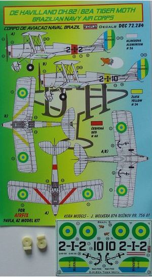de Havilland DH.82/DH.82A Tiger Moth Brazilian Navy Air Corps (designed to be used with Airfix, Pavla Models and AZ Model kits)