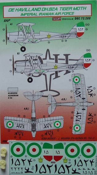 de Havilland DH.82A Tiger Moth Imperial Iranian Air Force (designed to be used with Airfix, Pavla Models and AZ Model kits)