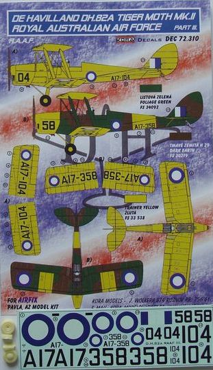 de Havilland DH.82A Tiger Moth Mk.II RAAF Part 3 (designed to be used with Airfix, Pavla Models and AZ Model kits)