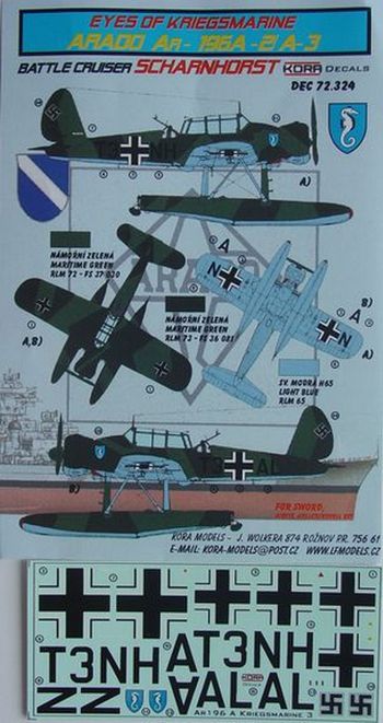 Arado Ar-196A-2/A-3 (Battleship Scharnhorst) (designed to be used with Airfix, Encore, Heller and Revell kits)