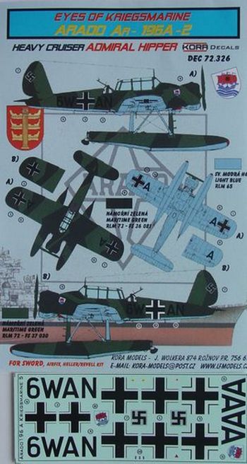 Arado Ar-196A-2 (ADMIRAL HIPPER) (designed to be used with Airfix, Encore, Heller and Revell kits)