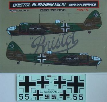 Bristol Blenheim Mk.IV German service III (designed to be used with Airfix and MPM kits)