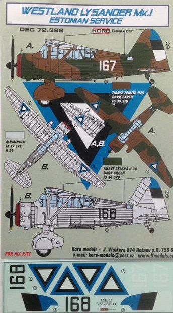 Westland Lysander Mk.I Estonian Service