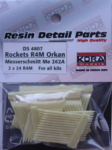 R4M Orkan with racks for Messerschmitt Me-262A 2x 24 rockets (designed to be used with Cyber-Hobby, Dragon, Hobby Boss, Italeri, Revell, Tamiya and Trimaster kits)
