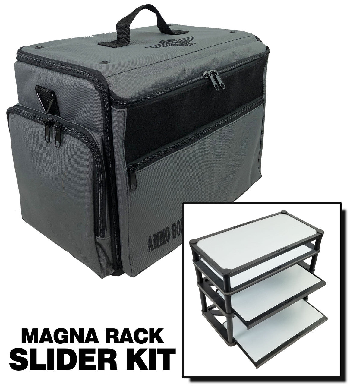 Battle Foam Ammo Box Bag with Magna Rack Slider Load Out - Gray BF-AMMOBG-MRSML