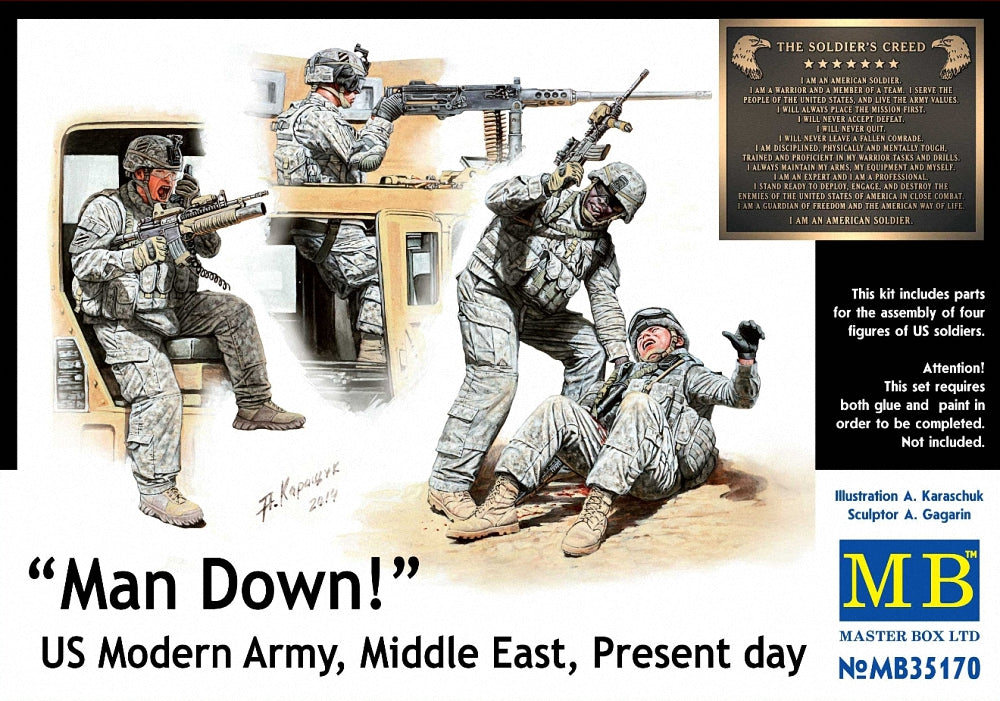 Master Box 1/35 Man Down! Us Modern Army, Middle East, Present Day 35170