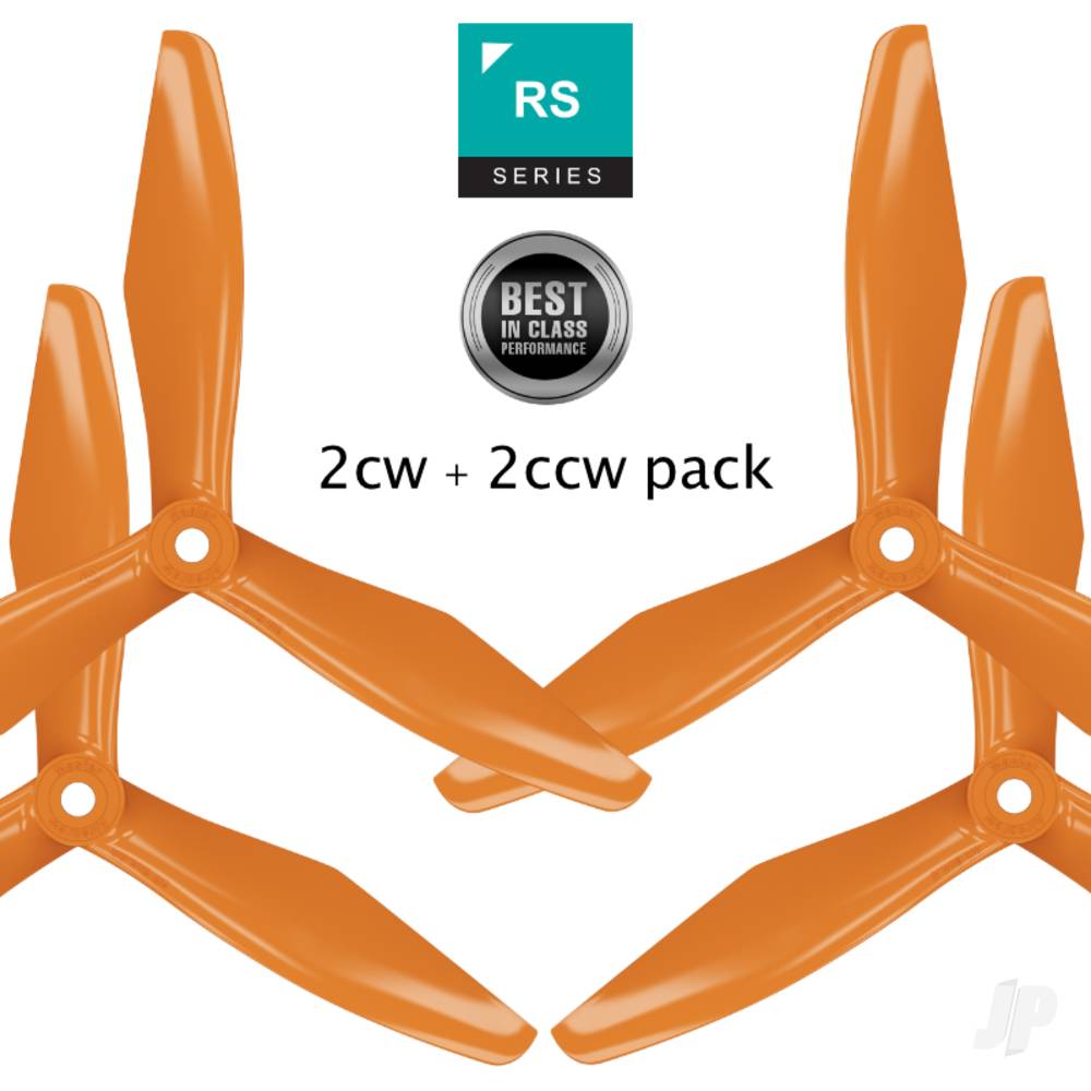 Master Airscrew 5x4.5 RS 3-Blade FPV Propeller Set x4 Orange MAS3R05X45SO4 1