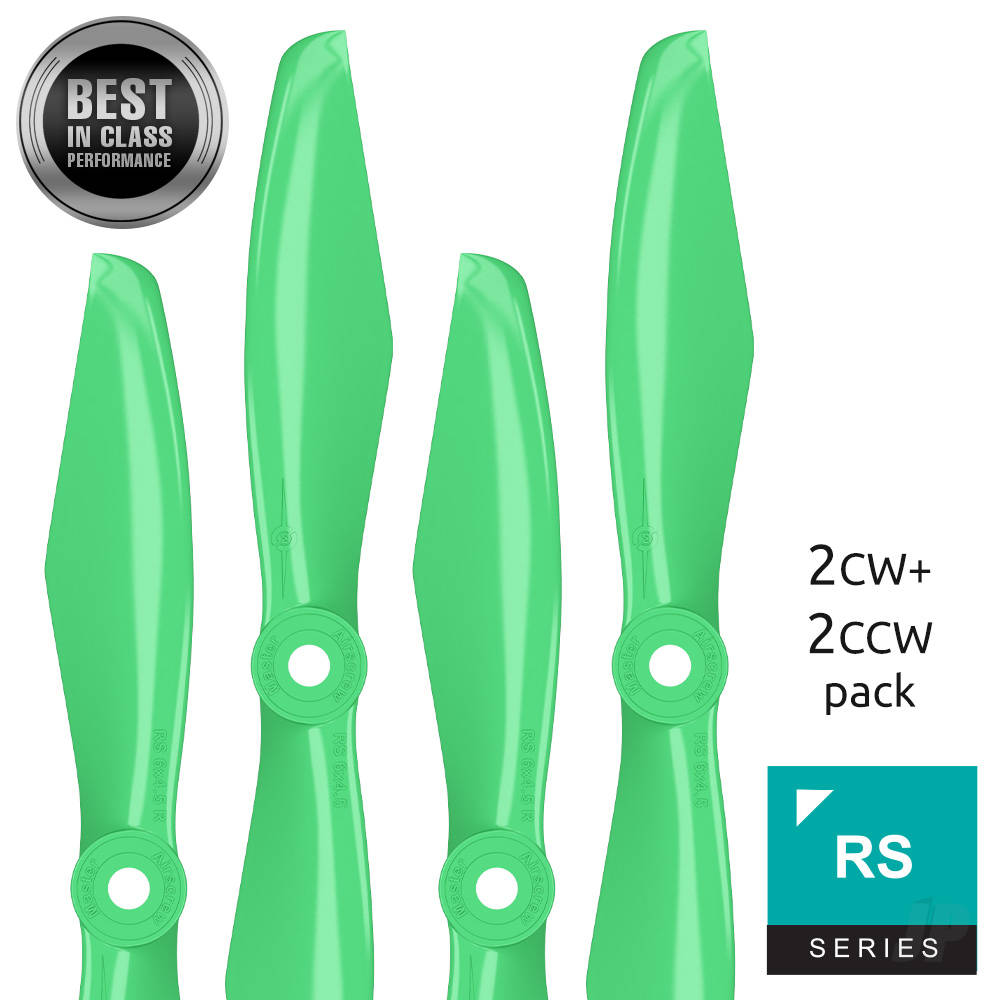 Master Airscrew 6x4.5 RS-FPV Racing Propeller Set 4x Green MASRS06X45SG4 1