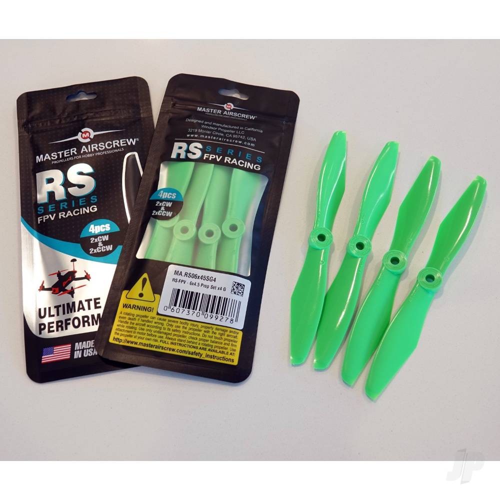 Master Airscrew 6x4.5 RS-FPV Racing Propeller Set 4x Green MASRS06X45SG4 2