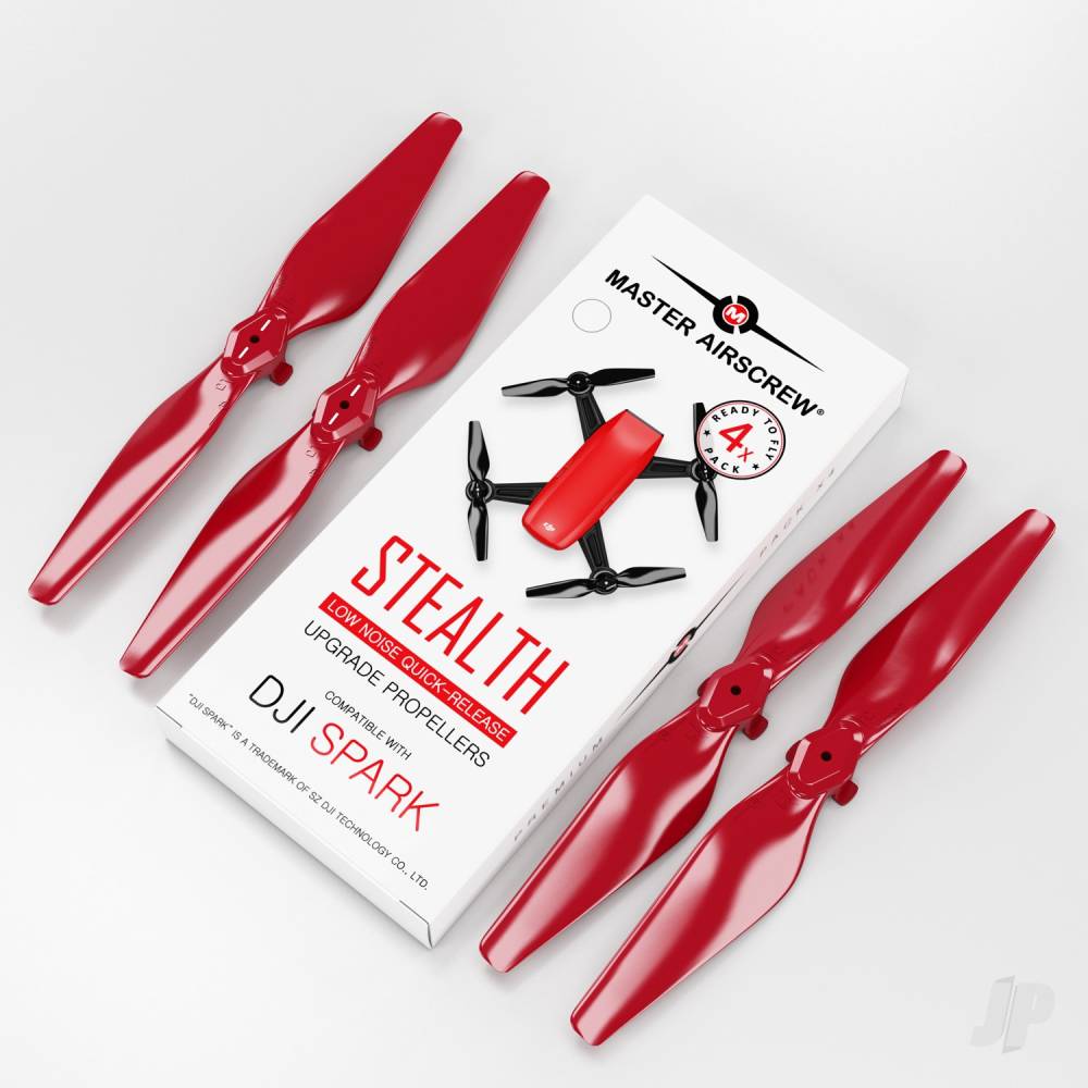 Master Airscrew 4.7x2.9 DJI Spark STEALTH Upgrade Propeller Set, 4x Red MASSP04729SR4 1