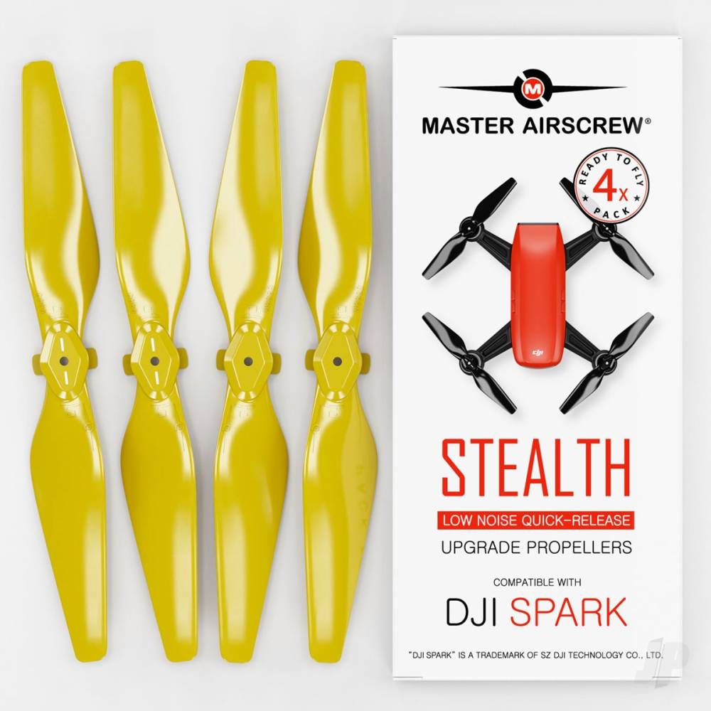 Master Airscrew 4.7x2.9 DJI Spark STEALTH Upgrade Propeller Set, 4x Yellow MASSP04729SY4 Main