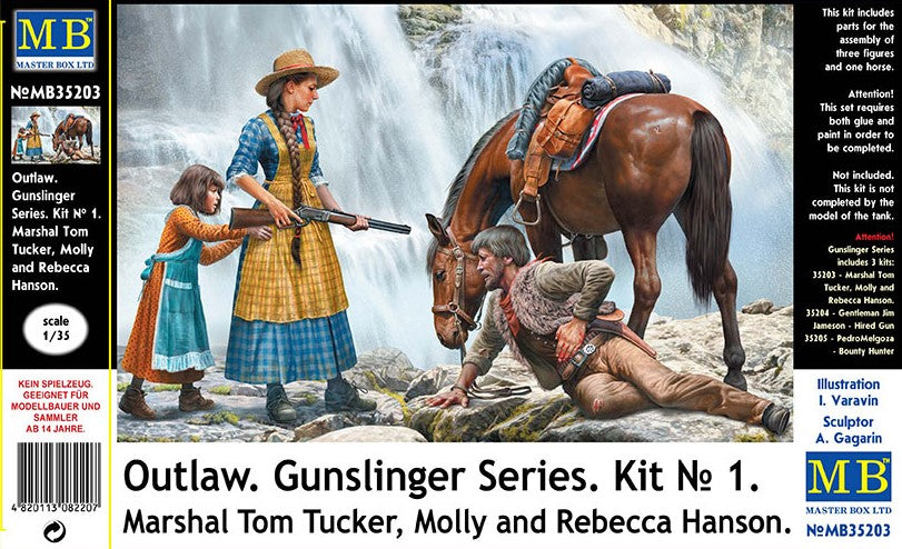 Masterbox 1:35 - Gunslinger 1 Marshal Tom,Tucker & Molly