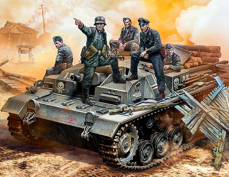 Masterbox 1:35 - German StuG III Crew (Behind the forest!)
